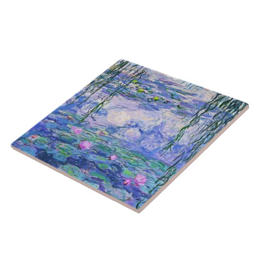 Claude Monet Water Lilies Franse impressionistisch Tegeltje (Zijkant)