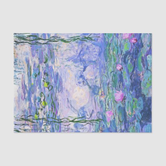 Claude Monet Water Lilies Franse impressionistisch Tissuepapier (Voorkant)