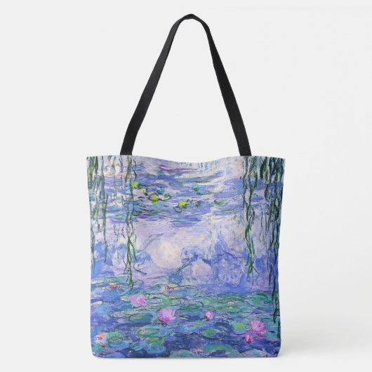 Claude Monet Water Lilies Franse impressionistisch Tote Bag (Achterkant)