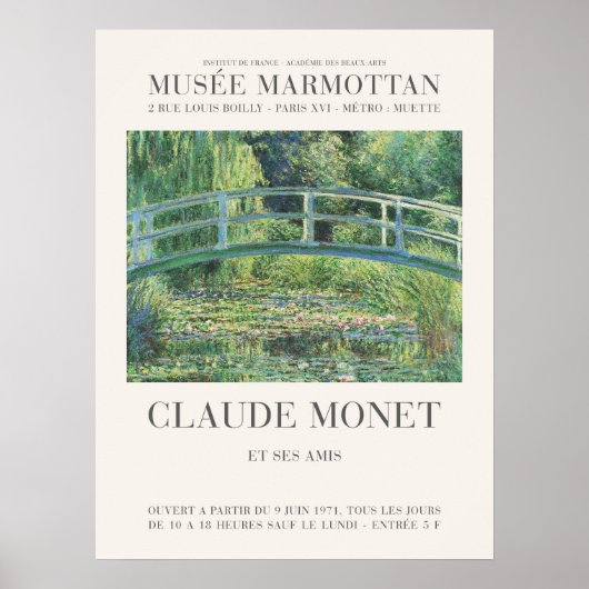 Claude Monet Water Lilies Japanse voetbalbond Poster (Voorkant)