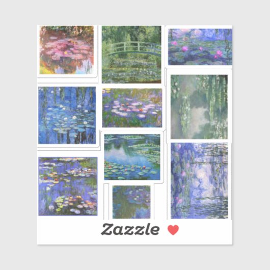 Claude Monet Water Lilies Kunst Schilderijen Sticker (Vel)