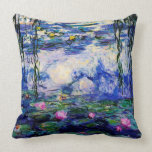 Claude Monet-Water-Lilies Kussen<br><div class="desc">Kunstmeesterwerk van Claude Monet (1840 - 1926) met zijn populaire landschapsschilderij Water-Lilies op basis van blauwe,  groene en paarse variëteiten. Het maakt een elegante kussen voor fans van Claude Monet.</div>