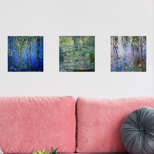 Claude Monet - Water Lilies Masterstukselectie Muurkunst Sets (Woonkamer)