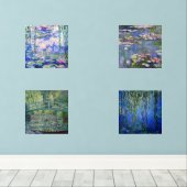 Claude Monet Water Lilies Masterstukselectie Muurkunst Sets (Houten vloer)
