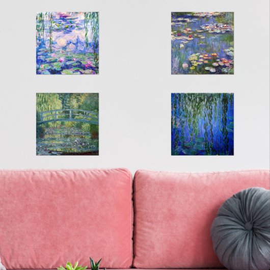 Claude Monet Water Lilies Masterstukselectie Muurkunst Sets (Woonkamer)