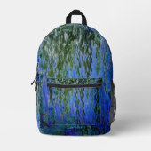 Claude Monet - Water Lilies met sluipende wilg Bedrukte Rugzak (Voorkant)