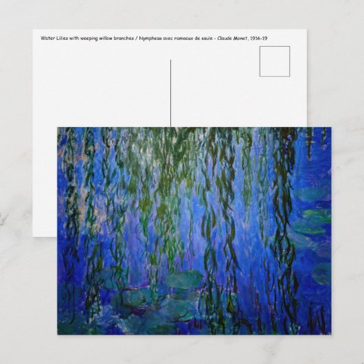 Claude Monet - Water Lilies met sluipende wilg Briefkaart (Voorkant / Achterkant)