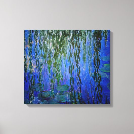 Claude Monet - Water Lilies met sluipende wilg Canvas Afdruk (Voorkant)