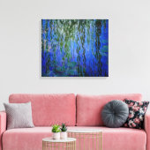 Claude Monet - Water Lilies met sluipende wilg Canvas Afdruk (Insitu (Woonkamer))