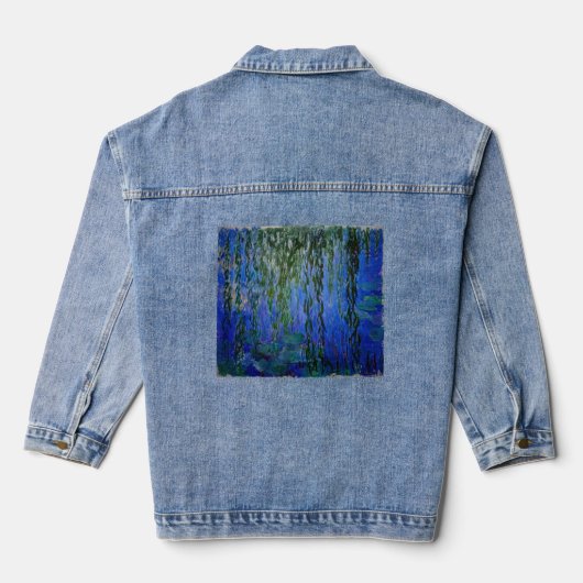 Claude Monet - Water Lilies met sluipende wilg Denim Jacket (Achterkant)