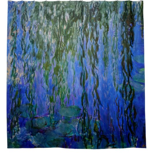 Claude Monet - Water Lilies met sluipende wilg Douchegordijn (Voorkant)