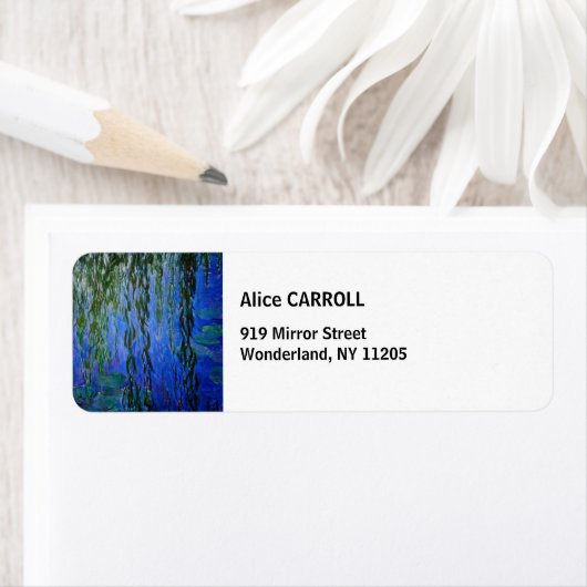 Claude Monet - Water Lilies met sluipende wilg Etiket (Insitu)