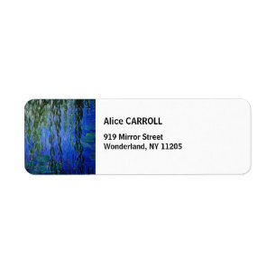 Claude Monet - Water Lilies met sluipende wilg Etiket