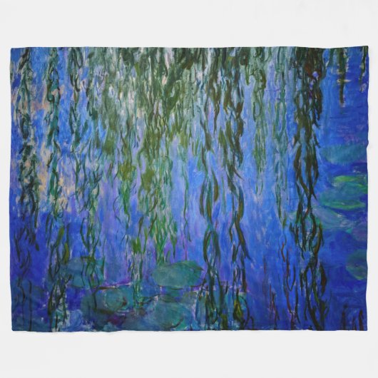Claude Monet - Water Lilies met sluipende wilg Fleece Deken (Voorkant (Horizontaal))