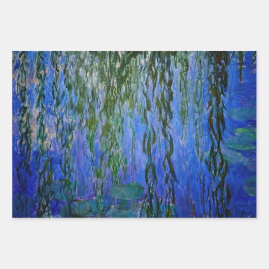 Claude Monet - Water Lilies met sluipende wilg Inpakpapier Vel (Voorkant)