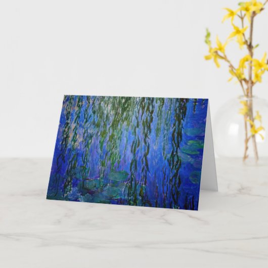 Claude Monet - Water Lilies met sluipende wilg Kaart (Gele Bloem)