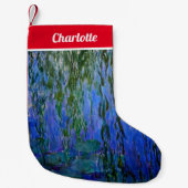 Claude Monet - Water Lilies met sluipende wilg Kleine Kerstsok (Voorkant)