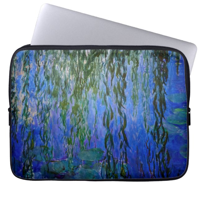 Claude Monet - Water Lilies met sluipende wilg Laptop Sleeve (Voorkant)