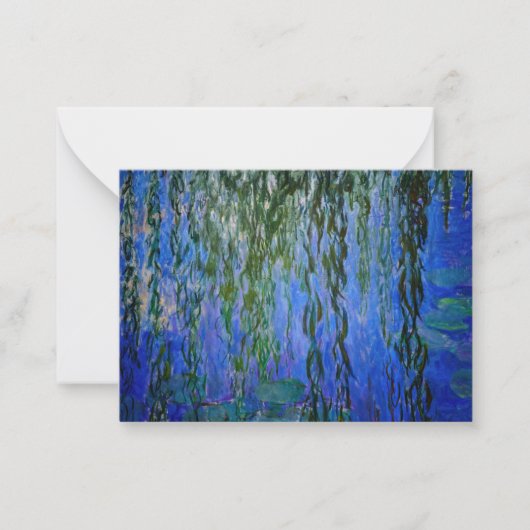 Claude Monet - Water Lilies met sluipende wilg Notitiekaartje (Voorkant)