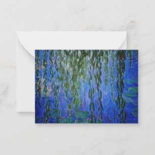 Claude Monet - Water Lilies met sluipende wilg Notitiekaartje