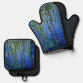 Claude Monet - Water Lilies met sluipende wilg Ovenwant & Pannenlap Set (Voorkant / Achterkant)