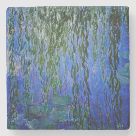 Claude Monet - Water Lilies met sluipende wilg Stenen Onderzetter (Voorkant)