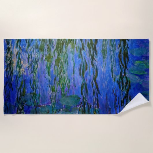 Claude Monet - Water Lilies met sluipende wilg Strandlaken (Voorkant)