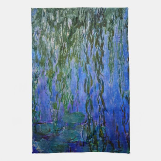 Claude Monet - Water Lilies met sluipende wilg Theedoek (Verticaal)