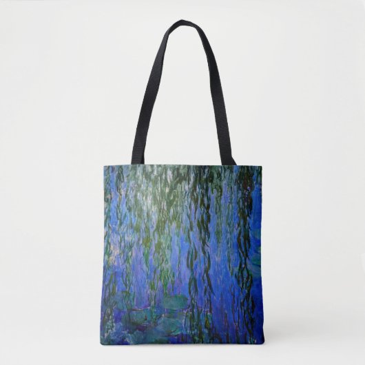 Claude Monet - Water Lilies met sluipende wilg Tote Bag (Voorkant)
