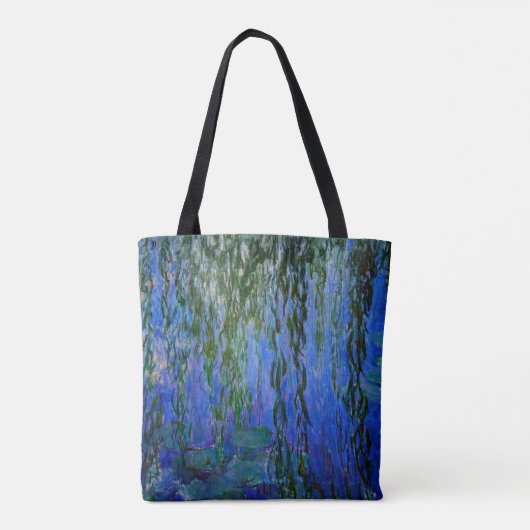 Claude Monet - Water Lilies met sluipende wilg Tote Bag (Achterkant)