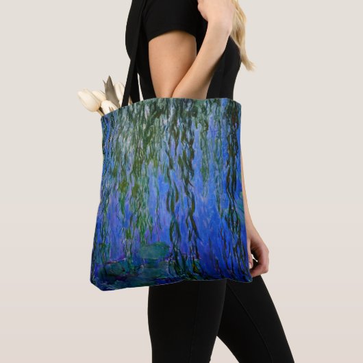 Claude Monet - Water Lilies met sluipende wilg Tote Bag (Dichtbij)