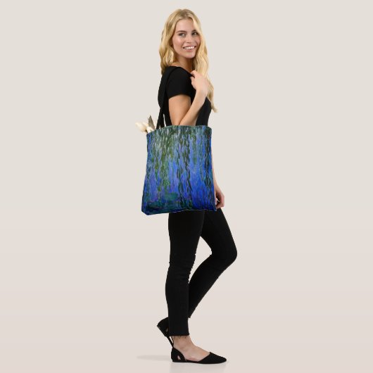 Claude Monet - Water Lilies met sluipende wilg Tote Bag (Op model)