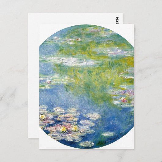 Claude Monet Water-Lilies Nymph?as 1908 Technique  Briefkaart (Voorkant / Achterkant)