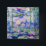 Claude Monet - Water Lilies / Nympheas 1919 Vierkante Button 5,1 Cm<br><div class="desc">Water Lilies / Nympheas (W.1852) - Claude Monet,  Oil on Canvas,  1916-1919</div>