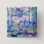 Claude Monet - Water Lilies / Nympheas 1919 Vierkante Button 5,1 Cm<br><div class="desc">Water Lilies / Nympheas (W.1852) - Claude Monet,  Oil on Canvas,  1916-1919</div>