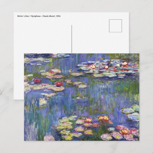 Claude Monet - Water Lilies / Nympheas Briefkaart (Voorkant / Achterkant)