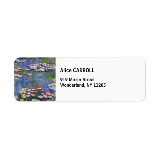 Claude Monet - Water Lilies / Nympheas Etiket (Voorkant)