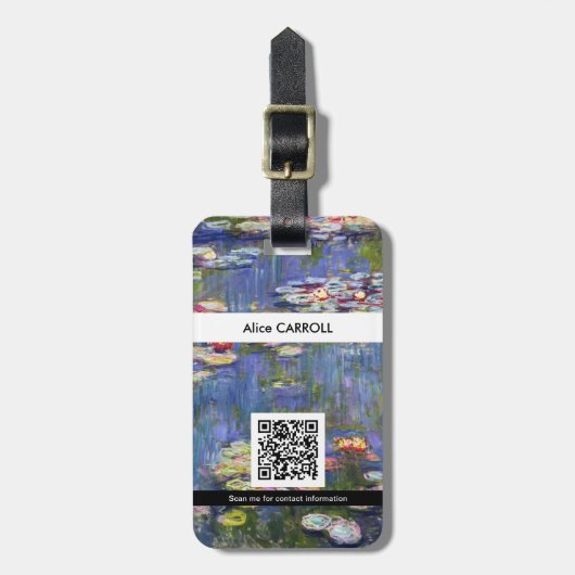 Claude Monet - Water Lilies / Nympheas - QR-code Bagagelabel (Voorkant verticaal)
