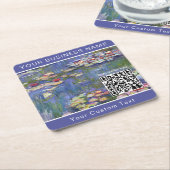 Claude Monet - Water Lilies / Nympheas - QR-code Kartonnen Onderzetters (Schuin)