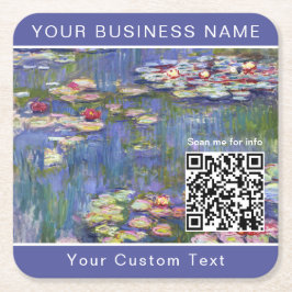 Claude Monet - Water Lilies / Nympheas - QR-code Kartonnen Onderzetters