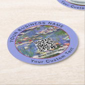 Claude Monet - Water Lilies / Nympheas - QR-code Ronde Kartonnen Onderzetter (Gebogen)