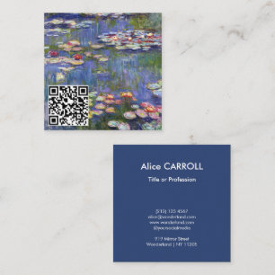 Claude Monet - Water Lilies / Nympheas - QR-code Vierkante Visitekaartje