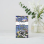 Claude Monet - Water Lilies / Nympheas - QR-code Visitekaartje (Staand voorkant)