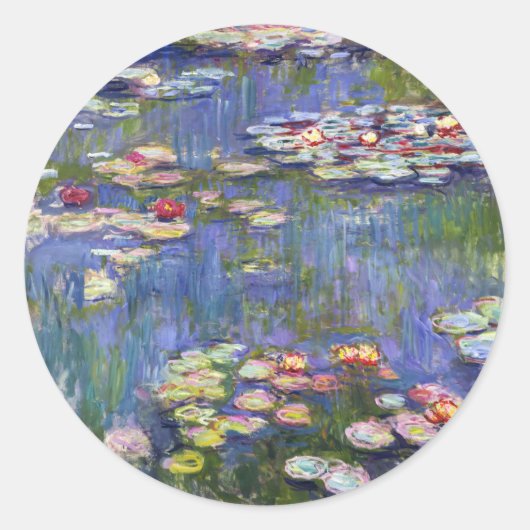 Claude Monet - Water Lilies / Nympheas Ronde Sticker (Voorkant)