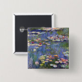 Claude Monet - Water Lilies / Nympheas Vierkante Button 5,1 Cm (Voorkant /achterkant)