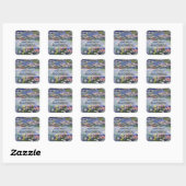 Claude Monet - Water Lilies / Nympheas Vierkante Sticker (Vel)