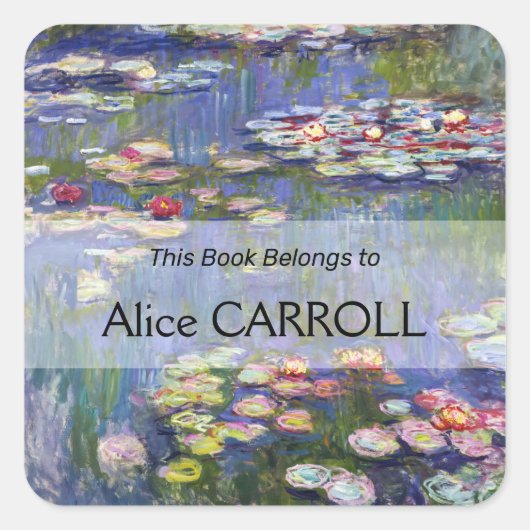 Claude Monet - Water Lilies / Nympheas Vierkante Sticker (Voorkant)