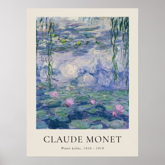 Claude Monet Water Lilies Poster (Voorkant)