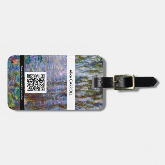 Claude Monet - Water Lilies - QR-code Bagagelabel (Voorkant horizontaal)