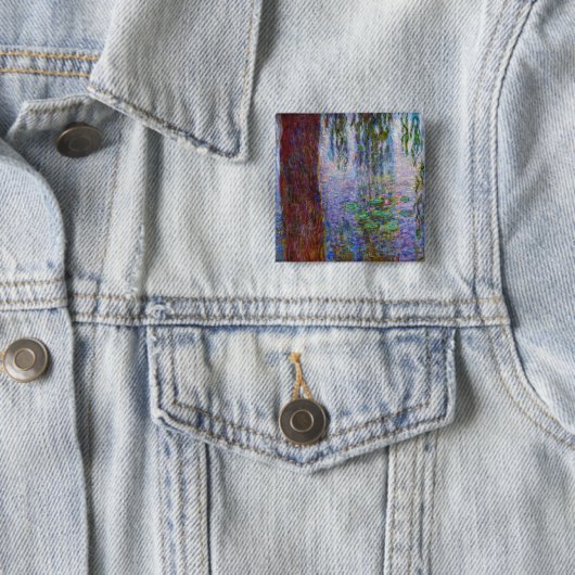 Claude Monet - Water Lilies Vierkante Button 5,1 Cm (In situ)